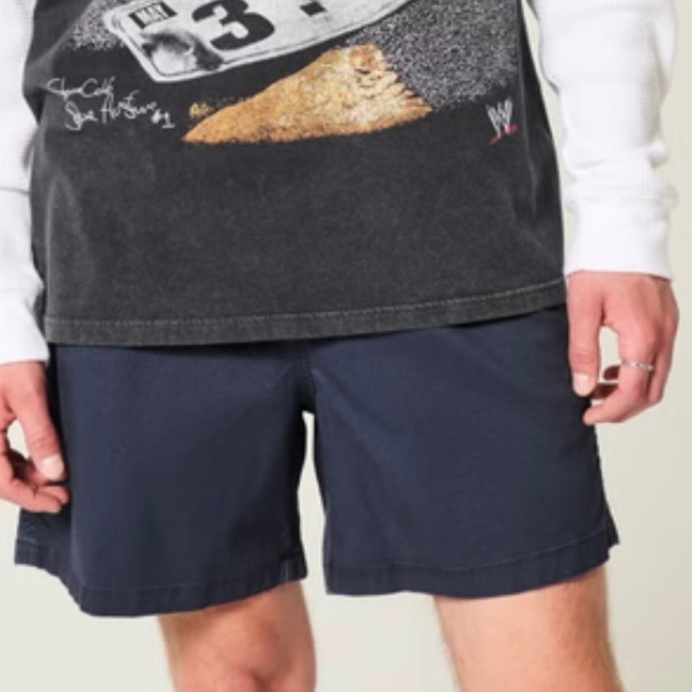Hollister Shorts Men Blue Pull On Jogger‎  XS 9" Elastic Waist Minimalist Preppy